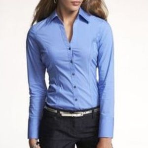 Express Essential Stretch Blue Shirt
